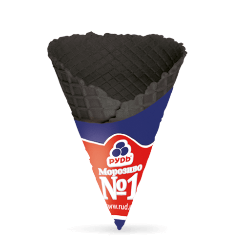 «Black waffle cone 130 mm, angle 35 (with a jacket)» Containers for&nbsp;ice&nbsp;cream