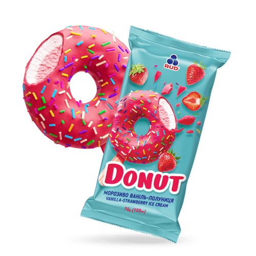 «DONUT «ВАНІЛЬ – ПОЛУНИЦЯ»» Helado