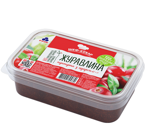 Замороженные продукты «Клюква перетёртая с сахаром»