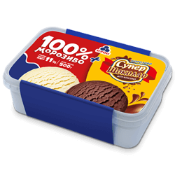 «100% морозиво» + «Супершоколад» в лотку