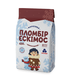 Морозиво-пломбір «Ескімос» шоколадний 
