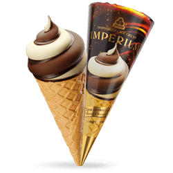 Морозиво ріжок IMPERIUM «ТРИ ШОКОЛАДА»