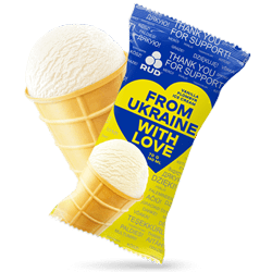 “From Ukraine with Love” Vanilla Plombyr Ice Cream in Wafer Cup