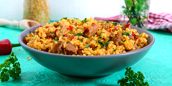 bulgur with Chicken, Mushrooms and Vegetables